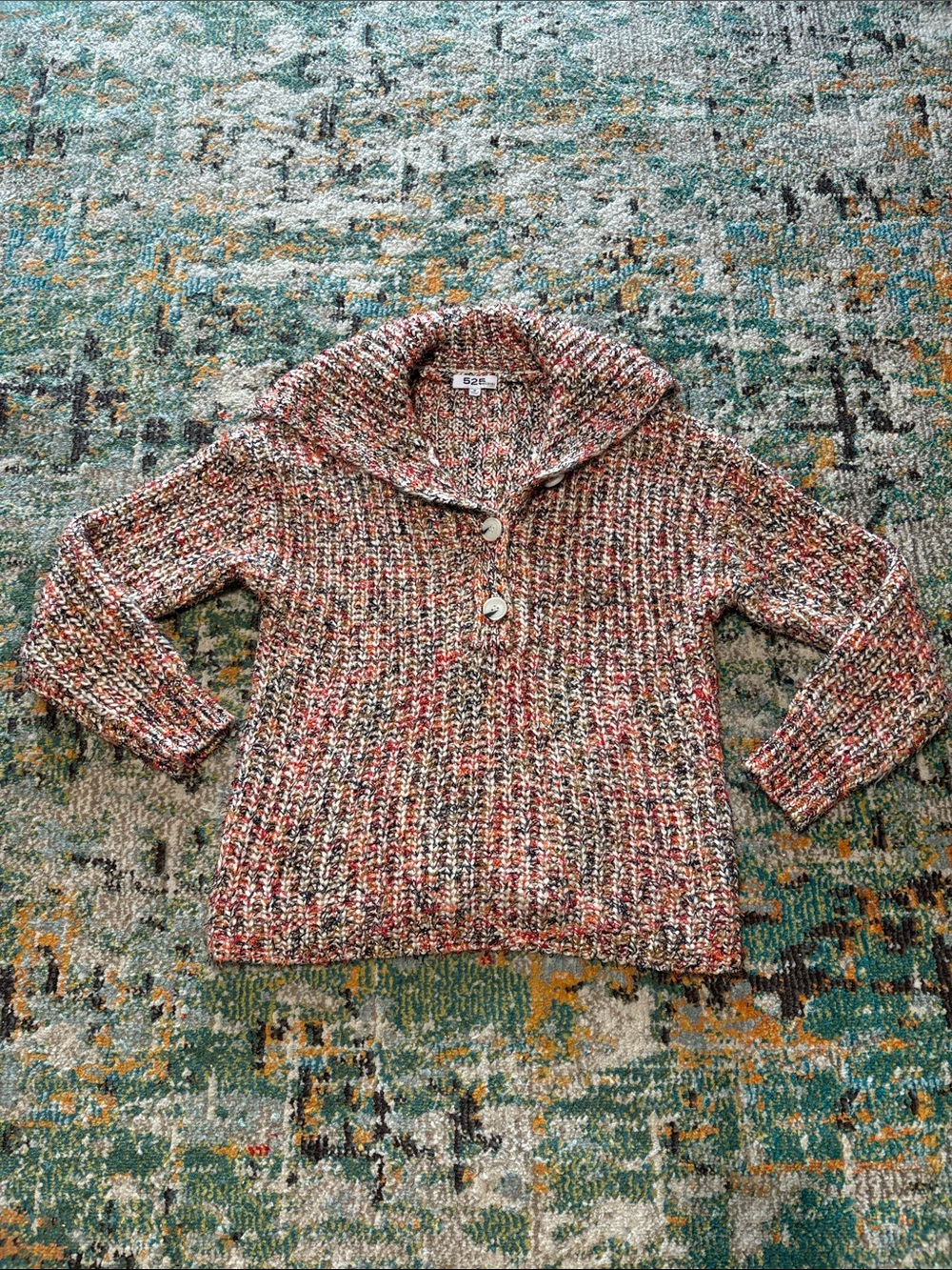 Like New 525 America Autumn Colors Variegated Knit Sweater, Size M